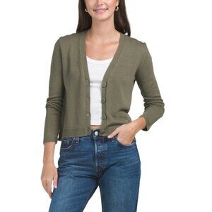 MAX STUDIO LONDON Army Long Sleeve Cardigan Sweater